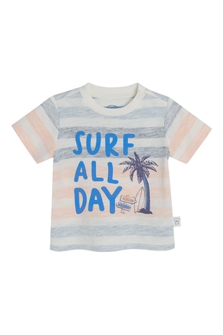 T-shirt Blanc et bleu marine chiné