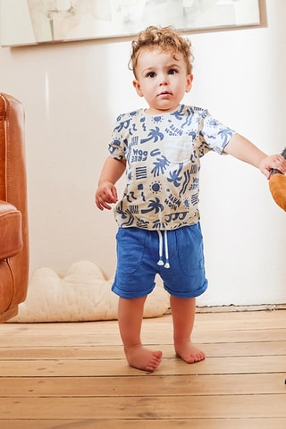 Short Bleu cobalt chiné