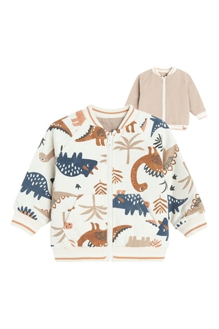 Sweat réversible - Beige et bleu marine