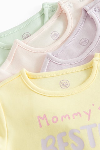4 bodys - Jaune, vert et rose