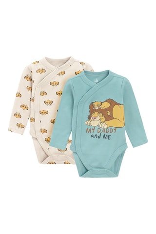 2 bodys Mufasa et Simba Le Roi Lion Disney - Beige et turquoise