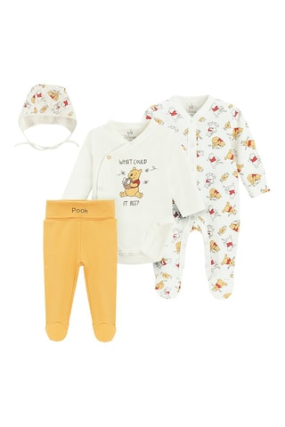 Ensemble 4 pièces Winnie l’Ourson Disney - Blanc et jaune