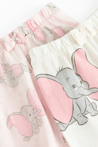 2 pantalons de pyjama Dumbo Disney -  Rose et vert clair