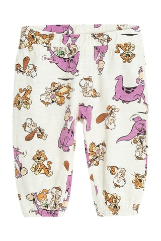 2 pantalons les Pierrafeu -  Blanc et gris foncé