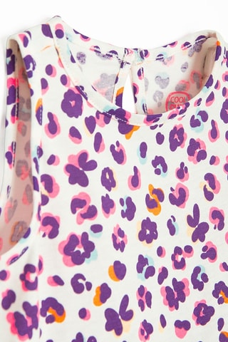 Robe sans manches -  Violet et blanc