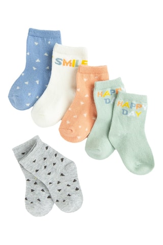 5 paires de chaussettes - Gris chiné et vert d’eau