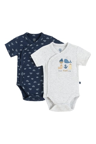 2 bodys - Bleu marine et gris