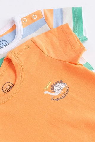 2 bodys -  Orange et blanc