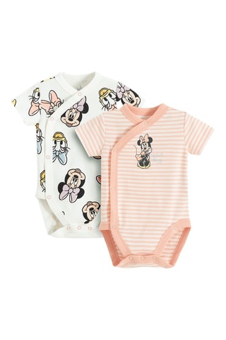 2 bodys Minnie et Daisy Disney - Blanc et saumon