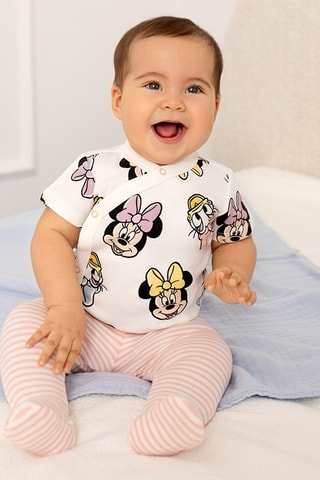 2 pantalons Minnie et ses amis Disney - Blanc et saumon