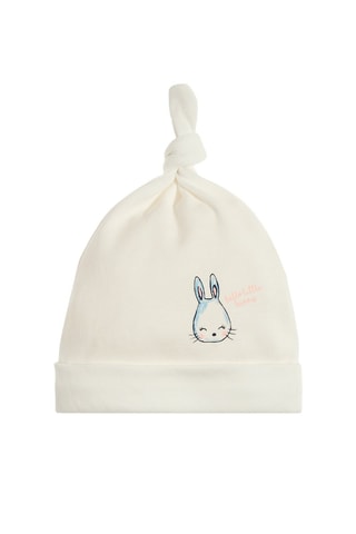 2 bonnets en coton biologique - Blanc et bleu