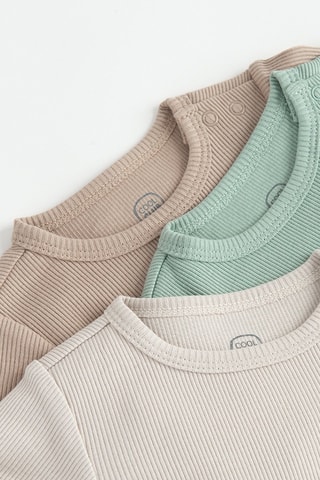 3 bodys - Taupe et vert
