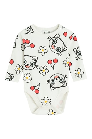 3 bodys Kicia Kocia - Rose et blanc