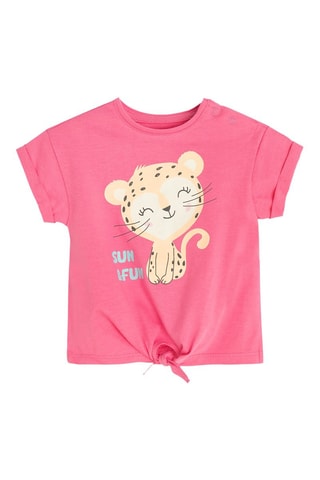 T-shirt noué - Fuchsia