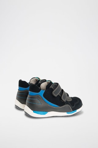 Baskets montantes en cuir - Bleu marine