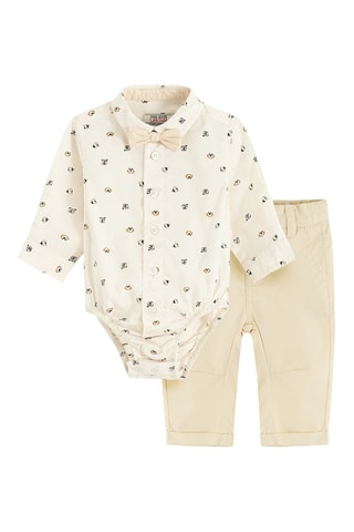 Body-chemise et pantalon - Beige