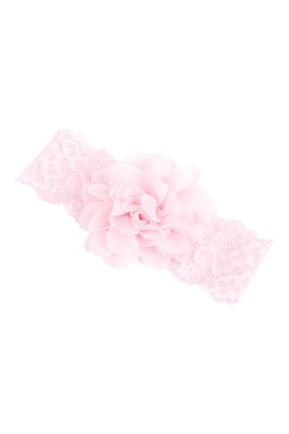 Chaussettes et bandeau en dentelle - Rose poudré