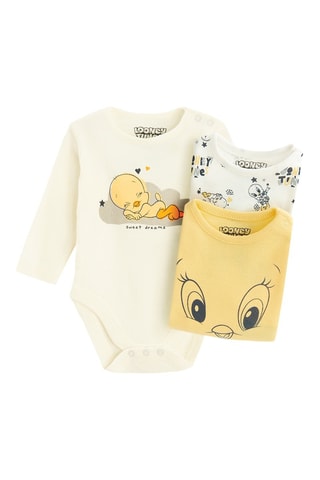 3 bodys Titi et Grosminet Looney Tunes - Jaune