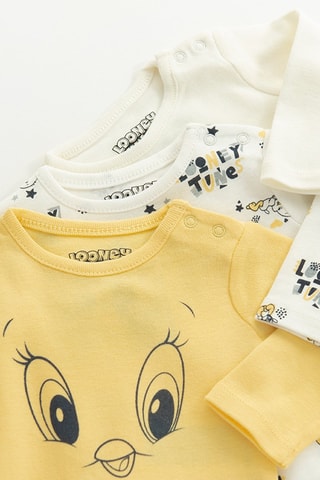 3 bodys Titi et Grosminet Looney Tunes - Jaune