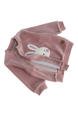 Sweat en velours - Vieux rose