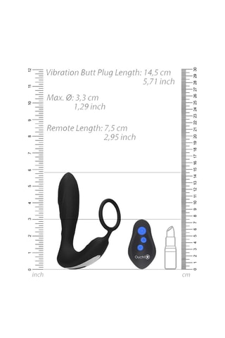 Stimulateur anal et anneau pénien E-stim 11,5 cm