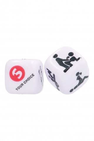 Jeu de 2 dés coquins - Blanc et noir