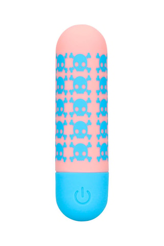 Vibromasseur Bone to be Wild S-Line by Shots - Bleu et rose clair - 3,8 cm