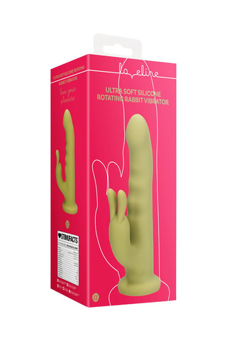 Vibromasseur Rabbit Ultra Soft Silicone Rotating - Vert - 13,5 cm