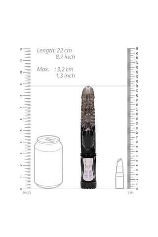 Vibromasseur Rabbit - Noir - 22,5 cm