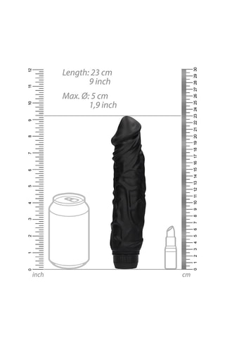 Vibromasseur réaliste - Noir - 23 cm