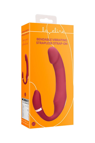 Vibromasseur sans harnais Loveline by Shots - Bordeaux - 14 cm