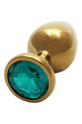 Plug anal waterproof Round Gem Butt Plug - M - Doré - 7,1 cm