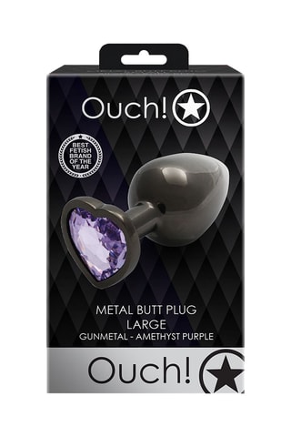 Plug anal waterproof - Large Noir et violet - 8,1 x 4 cm