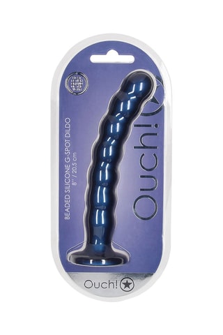 Godemiché perlé G-Spot Ouch ! Bleu -20,5 cm