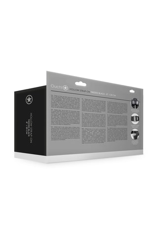 Godemiché ceinture courbé et texturé Hollow - Noir - 20 cm