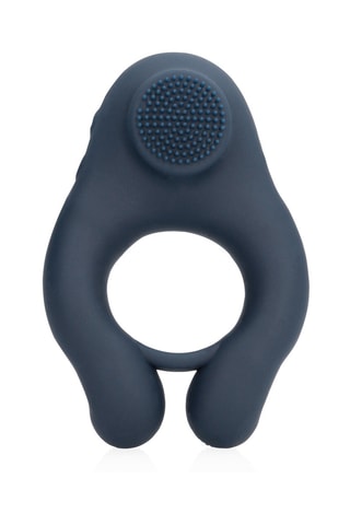 Cockring vibrant avec stimulation clitoridienne Loveline - Bleu marine