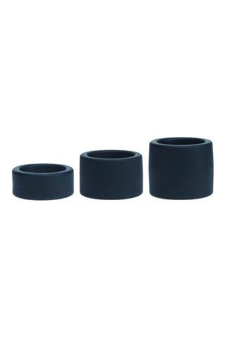 3 cockrings  en silicone - Noir
