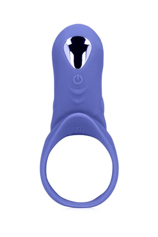 Cockring vibrant avec stimulation clitoridienne Tamiya - Bleu