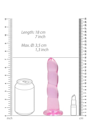 Godemiché cristal - Rose - 17,2 cm
