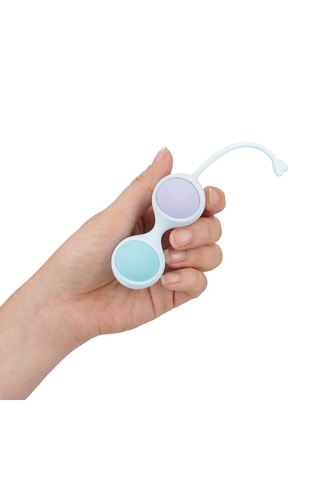 Kit de boules de Kegel vibrantes interchangeables Loveline - Blanc - 8 cm