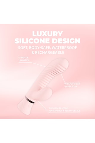 Vibromasseur rabbit nervuré Mystique - Rose - 7,5 cm