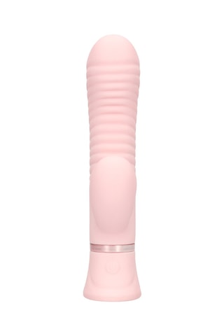 Vibromasseur rabbit nervuré Mystique - Rose - 7,5 cm
