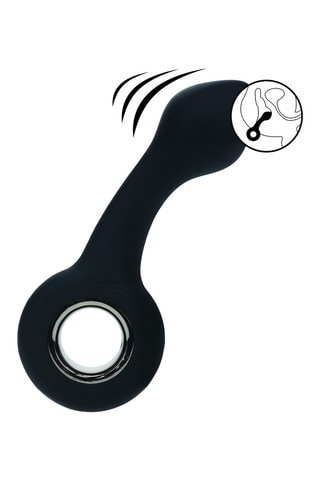 Masseur prostatique vibrant à boucle - Noir - 8,7 cm