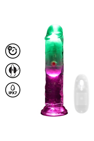 Godemichet vibrant RealRock - Transparent - 14,5 cm