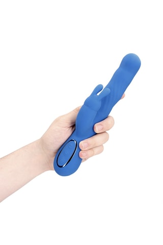Stimulateur rabbit vibrant Wiggle - Bleu - 14 cm
