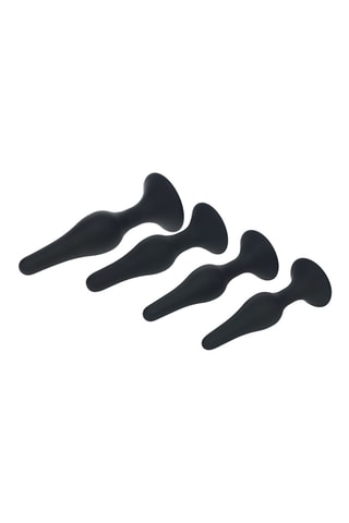 4 plugs anaux en silicone - Noir