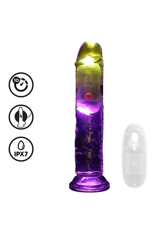Godemichet vibrant RealRock - Transparent - 17 cm