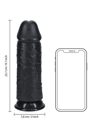 Godemichet réaliste RealRock - Noir - 23 cm