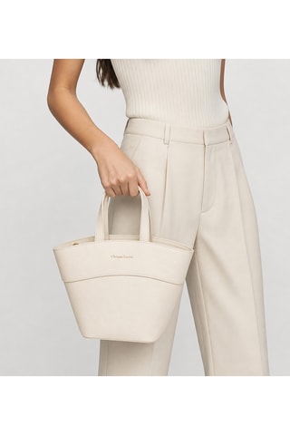Leren Shopper Mielys - Ecru