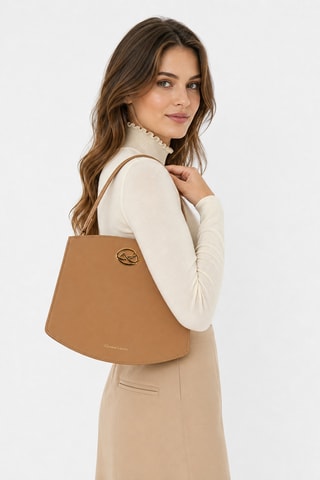 Leren Trendy Handtas Aubanel - Camel